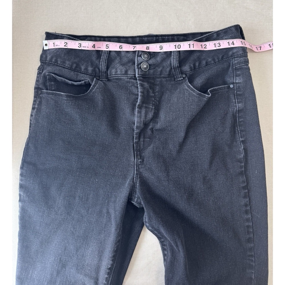 SoundStyle Womens Black High Waist Skinny Jeans Size 12 Stretch Ankle Denim - Picture 7 of 15